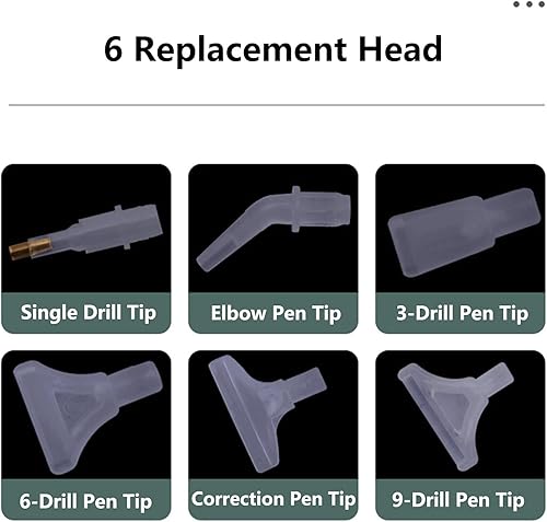 Miniatura 4 de Hztyyier Bolígrafo de pintura con luz, recargable por USB, 6 cabezales de repuesto, arte de uñas, manualidades