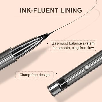 JUDYDOLL Ultra-Fine Liquid Eyeliner-Precision Tip for Wing Line, Smudge-Proof, Quick-Drying, Waterproof, Easy to Get Inner Corner Lined, Hooded Eyes-Friendly (#2 Deep Brown)