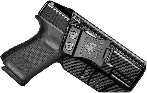 Amberide IWB & OWB KYDEX Funda Ajuste Smith & Wesson M & P 0.354 in Shield EZEqualizer Pistol, Funda de transporte oculta en la cintura interior,