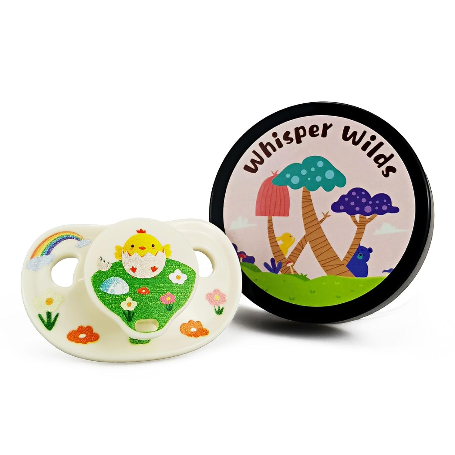 Adult Sized Pacifier White Chicken Pattern Cute Printed with Case - Image 5