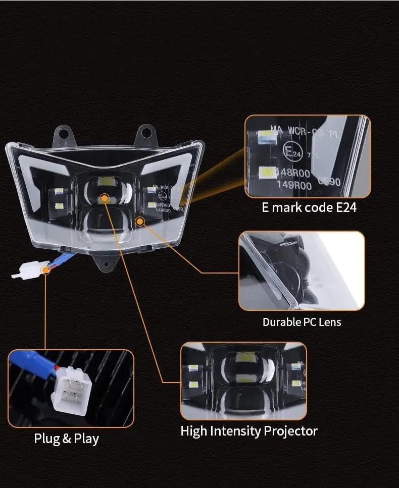 LEDヘッドライト オートバイ用LEDヘッドランプ ハイロービーム モトクロスヘッドライト付き に適合する Dトラッカー 125 K