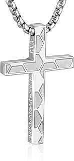 Soccer Bible Verse Cross Necklace for Boys Men 316L Stainless Steel Chain Pendant Religious Christian First Communion Confirmation Jewelry Graduation Christmas Gift