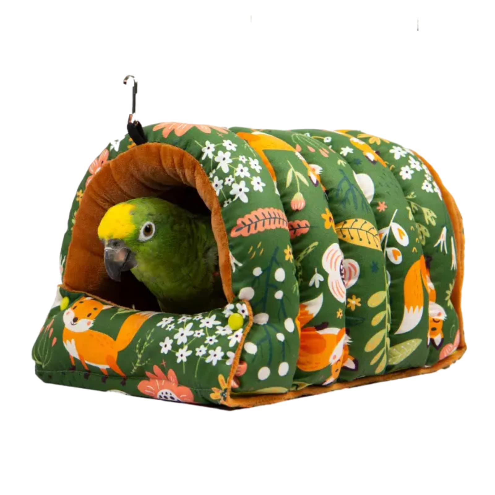 Hamaca colgante de invierno para loro, cama para dormir, cama para loro, escondite, lavable, para loro, periquito, cacatúas, periquitos, periquitos, periquitos, pájaros de apornis (L, verde bosque)