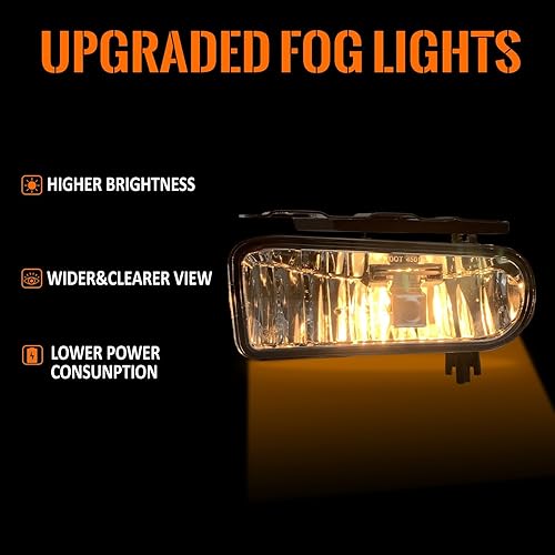 Miniatura 3 de Shocklight Conjunto de luces antiniebla compatible con 2002 2003 2004 2005 2006 Cadillac EscaladeEscalade EXTEscalade ESV Lámparas antiniebla de