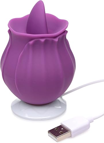 Miniatura 6 de Inmi Bloomgasm Wild Violet, estimulador de silicona 10X para lamer clítoris para mujeres, fabricado con silicona segura para el cuerpo, recargable