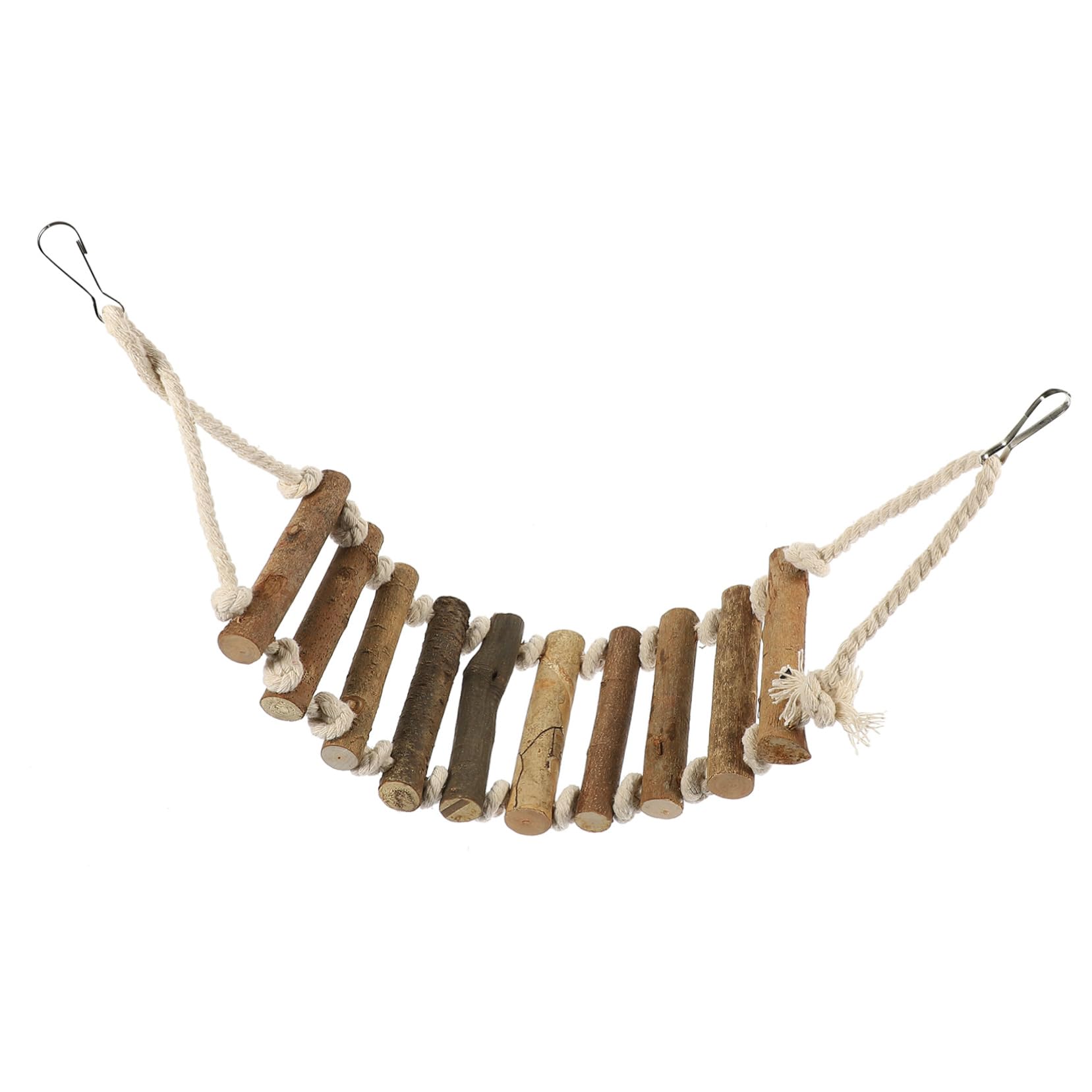 GRIRIW Parrot Hanging Ladder Bird Ladder Toys Natural Wood Rope Parrot Accessory