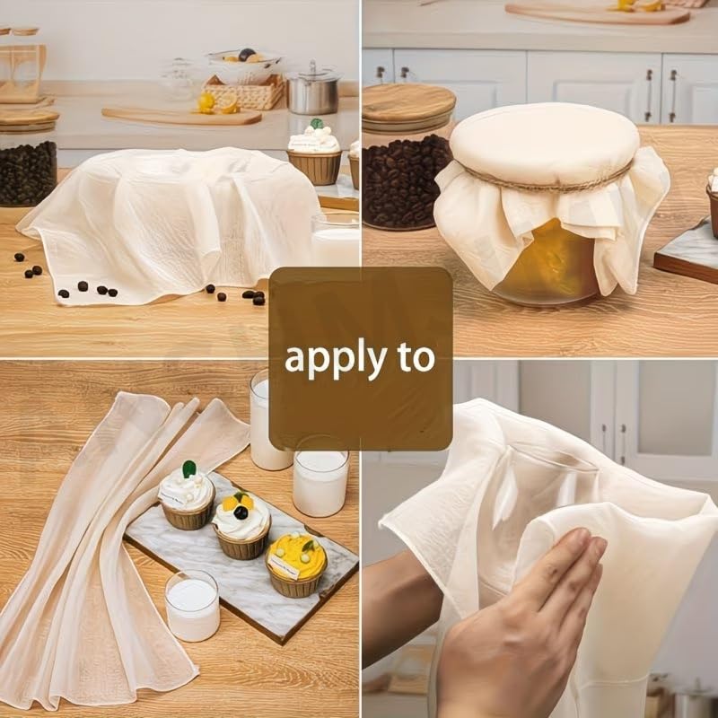 Image of Premium Cheesecloth (6 Pcs) - 100% Unbleached Cotton, Grade 100 Fine Mesh Strainer Cloth 20x20 Inch - Reusable Muslin Cloth for Paneer, Cheese (Pack of 6)