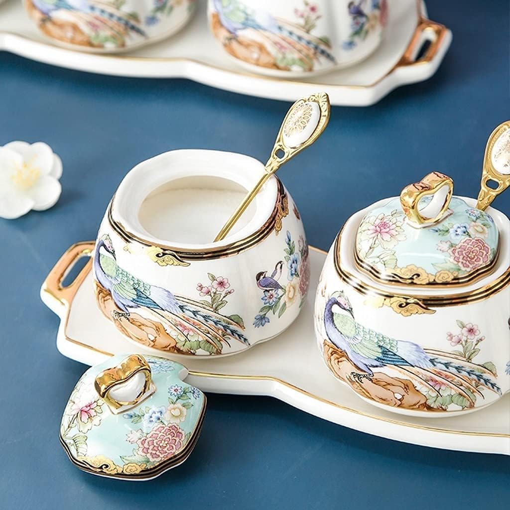 Pojemnik na Przyprawy Pojemników na Przyprawy Zestaw Ceramicznych Pojemników Na Przyprawy Z Łyżką W Pokrywce I Tacą Cukiernica Kuchenne Pudełko Na Przyprawy Domowa Butelka Na Przyprawy Do Sosu Słoiki