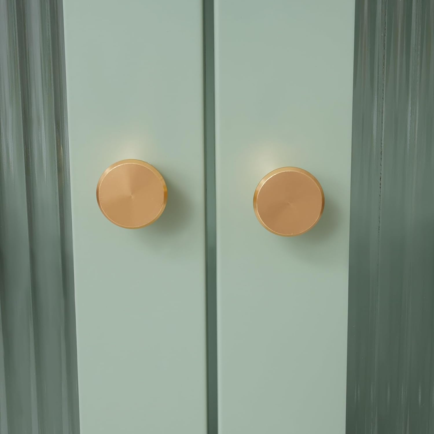 3 Tiers Sideboard Buffet Cabinet Modern Coffee Bar Station Pantry Cupboard Accent Cabinet with Glass Doors for Kitchen Dining Room Living Room, 31.5x15.8x40in (Green)