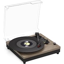 Maio Vintage Record Player with Bluetooth Speaker, 3-Speed Belt-Drive Turntable for Vinyl Records, Built-in Stereo Speakers, Retro Gramophone with 3.5mm Audio Output for External SpeakersE200G