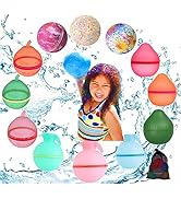 12 Pcs Reusable Water Balloons, Pool Beach water Toys for Boys and Girls, Outdoor Summer Toys for...