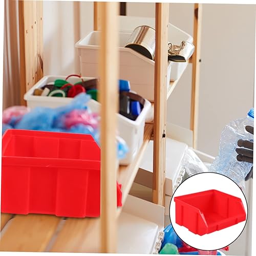 Miniatura 6 de DOITOOL Contenedores de almacenamiento de plástico con tapas, pequeños contenedores apilables rojos - Contenedores de almacenamiento montados en la