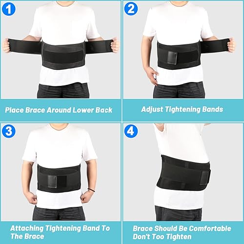 Miniatura 6 de Soporte de espalda para dolor de espalda baja, alivio de apoyo lumbar para dolor de espalda, ciática, hernia de disco, escoliosis y más - Correas de