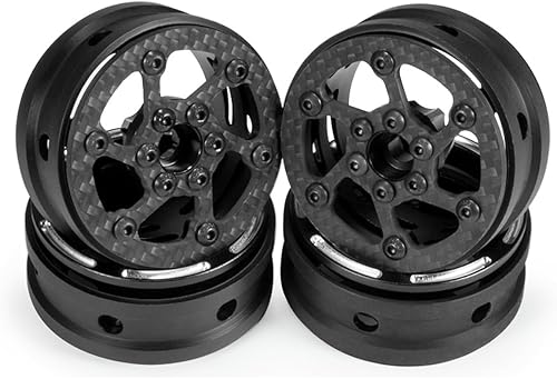 Miniatura 9 de Llantas de fibra de carbono de 1.9 pulgadas para 110 RC Car Crawler Capra SCX10 RR10 TF2 Element Enduro Gmade R1 tramposos 1.9S DIY (4 piezas C)