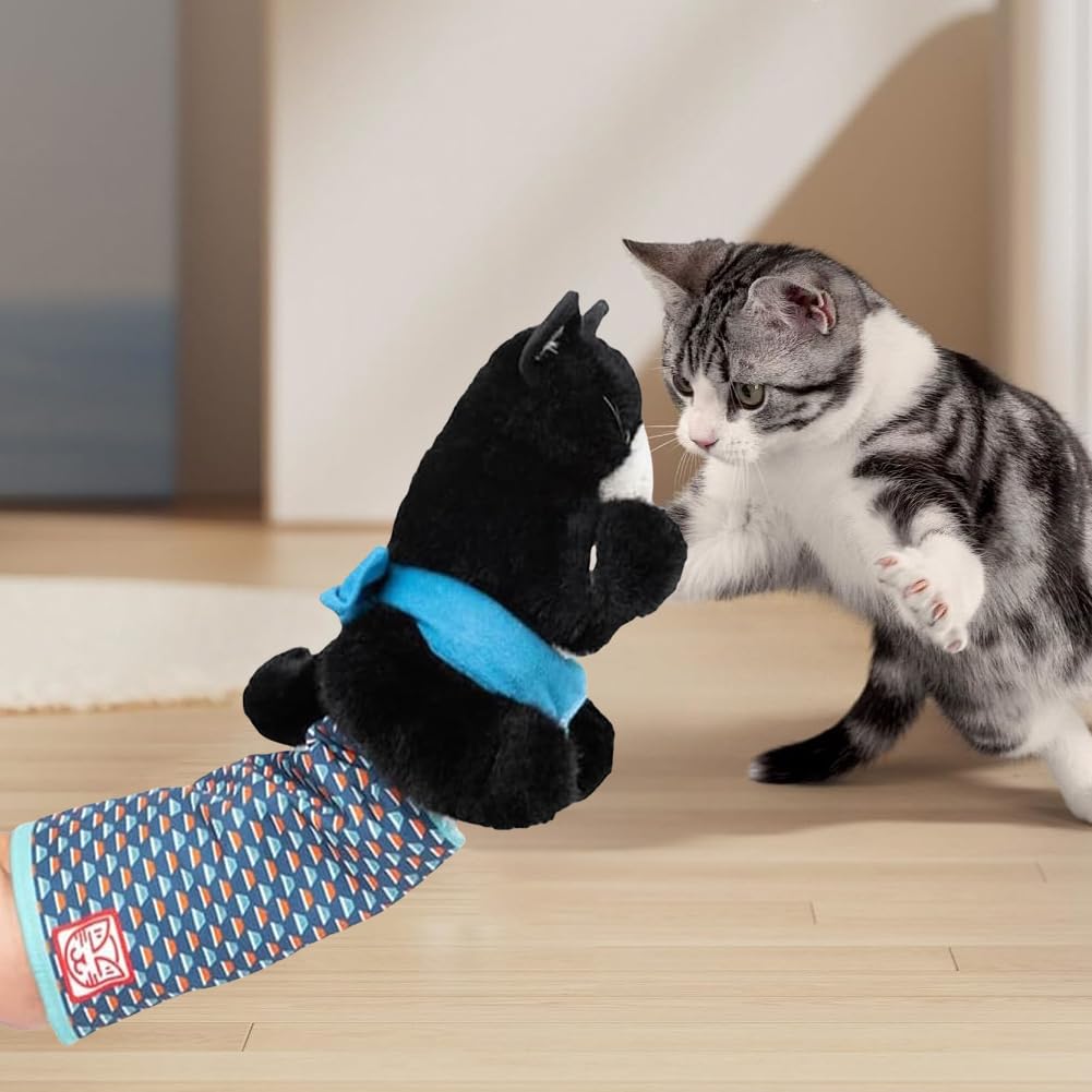 Katzen Puppet Wrestler Katze Handpuppe Plüschtier Spielzeug Stofftier für Katzen