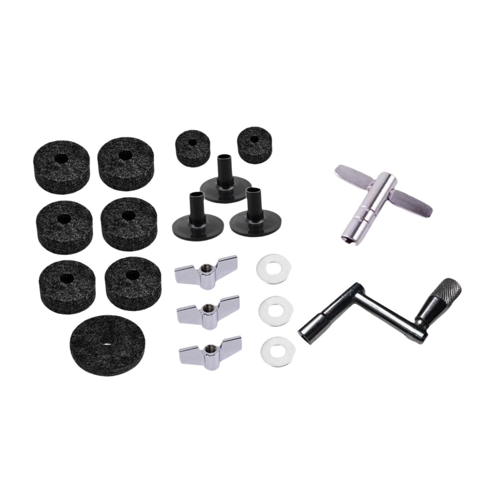 perfeclan 20 -fache Zymbal Filz Waschmaschinen Becken Ersatz Drum Set Drum Ersatzteil, Schwarz