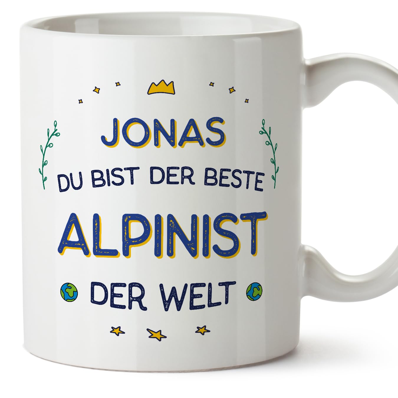 MUGFFINS Personalised Mug for Alpinist Man - in German - Beste der Welt - Funny Custom Gift for Colleagues - Ceramic 11oz Mug