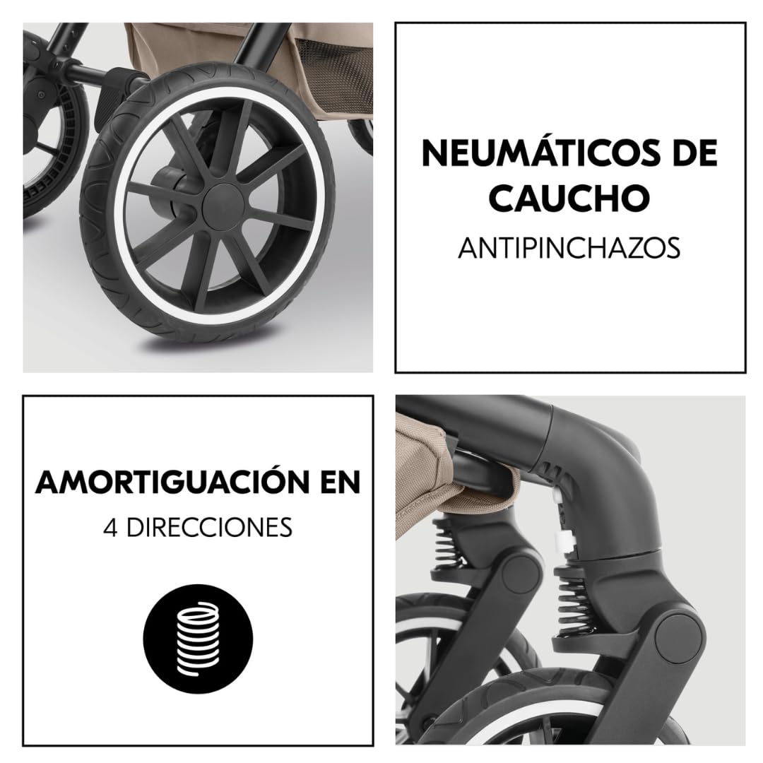 hauck Move N Care Carrito Bebé 3 en 1 con Silla de Coche Drive N Care - Capazo y Asiento Reversible – Cochecito para Recién Nacidos hasta 22 kg - Suspensión – Moca