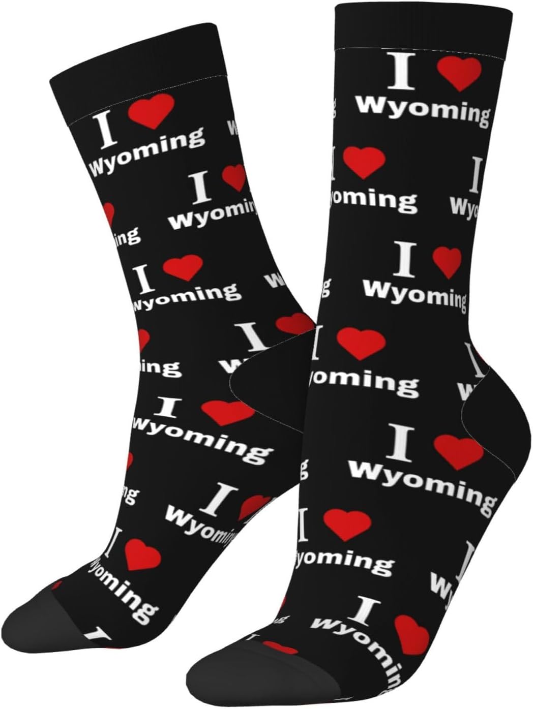 I love Wyoming Socks For Men Women Sport Crew Athletic Running Wicking Socks