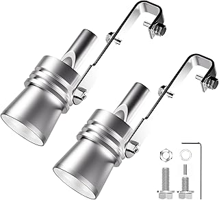 Turbo Sound Whistle Exhaust Muffler, Turbo Whistle-Turbo Sound, Turbo Exhaust Whistle(XL-2PCS) (Silver)