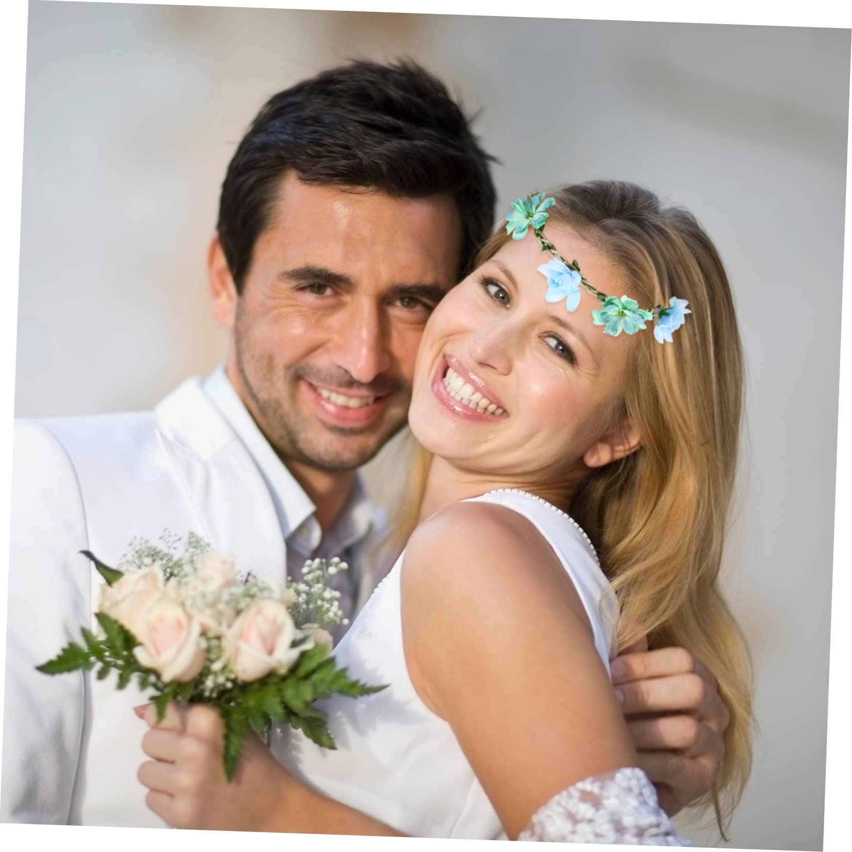 Pz fascia per ghirlanda nuziale fascia di fiori da sposa di fiori diadema della ragazza dei fiori floreale Fascia per fiori da sposa fasce di fiori per le donne seta