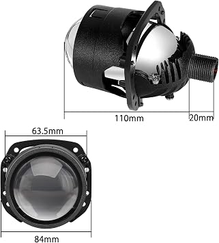 2.5 Inch Bi-LED Projector Lens with High Low Beam - 6000K White 92W/pair 20000LM Focus Beam DOT Approved Clear Cut off Line No Blind Oncoming Car Upgrade Bi-Xenon Projector Lens