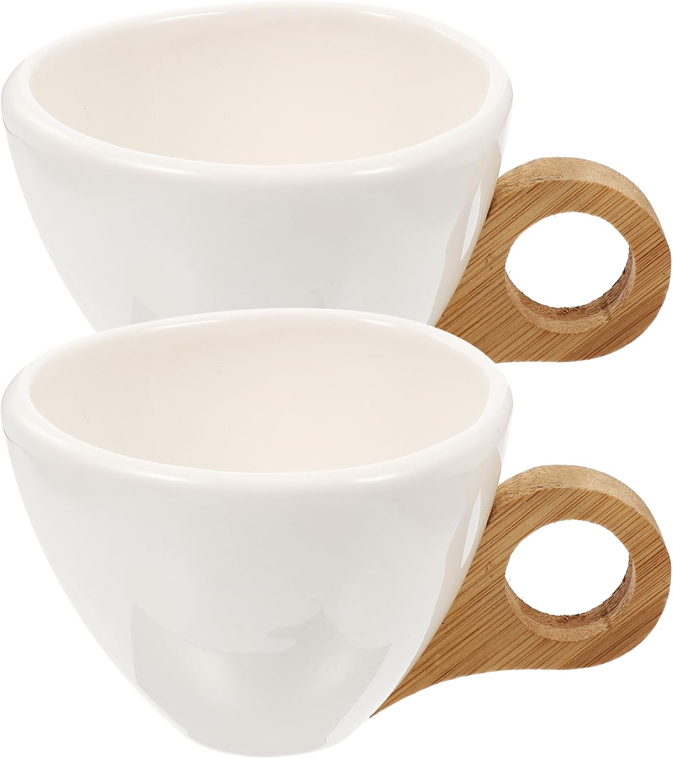 BESTonZON 2Pcs Coffee Mug Set 5oz Porcelain Espresso Cups with Handle for Home Office Kitchen Dining and Entertaining