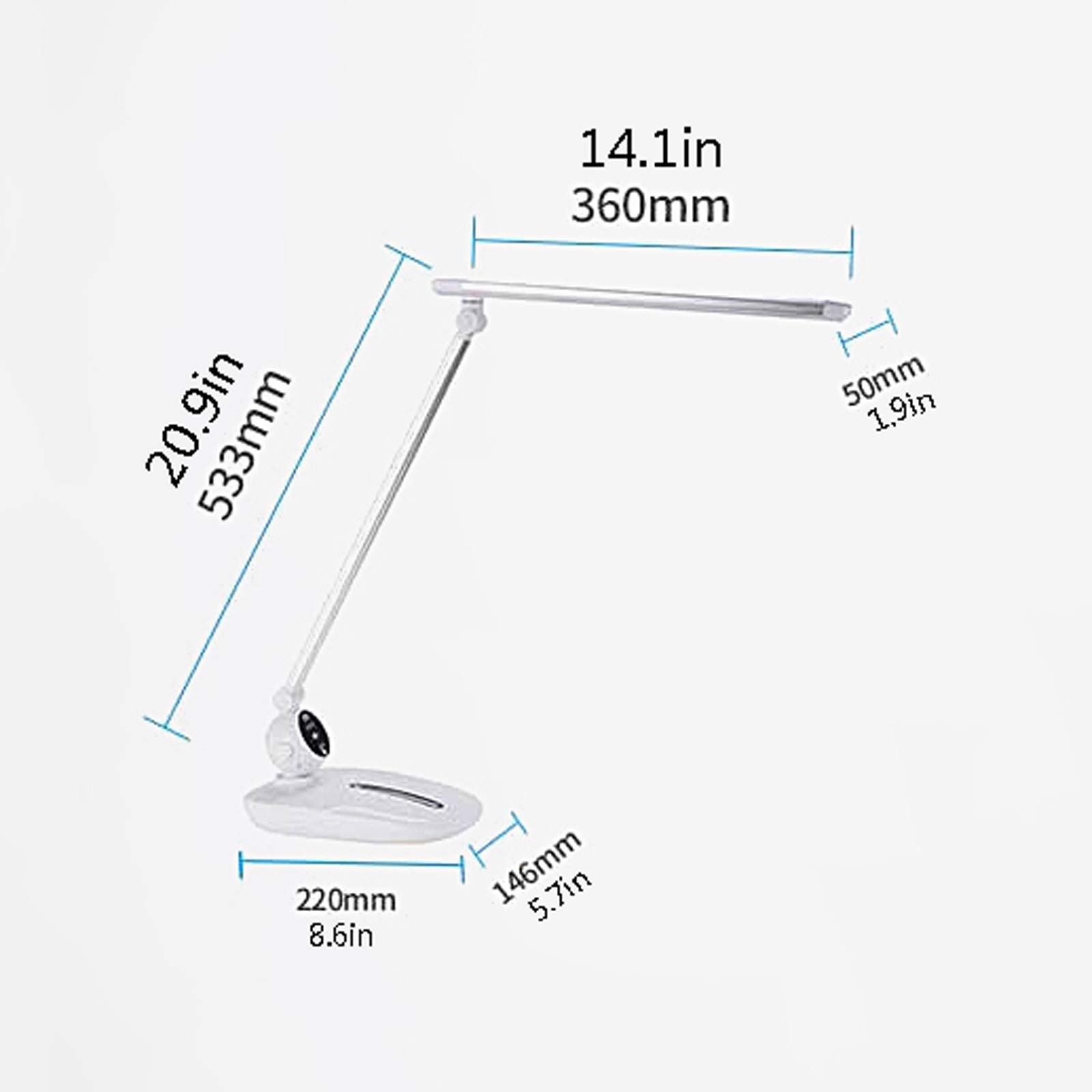 Lámpara Escritorio LED Lámpara de escritorio de 10W, lámpara de escritorio LED de control táctil, lámpara de escritorio de estudiantes, lámpara de lectura enchufable para hogar y oficina, luz blanca c