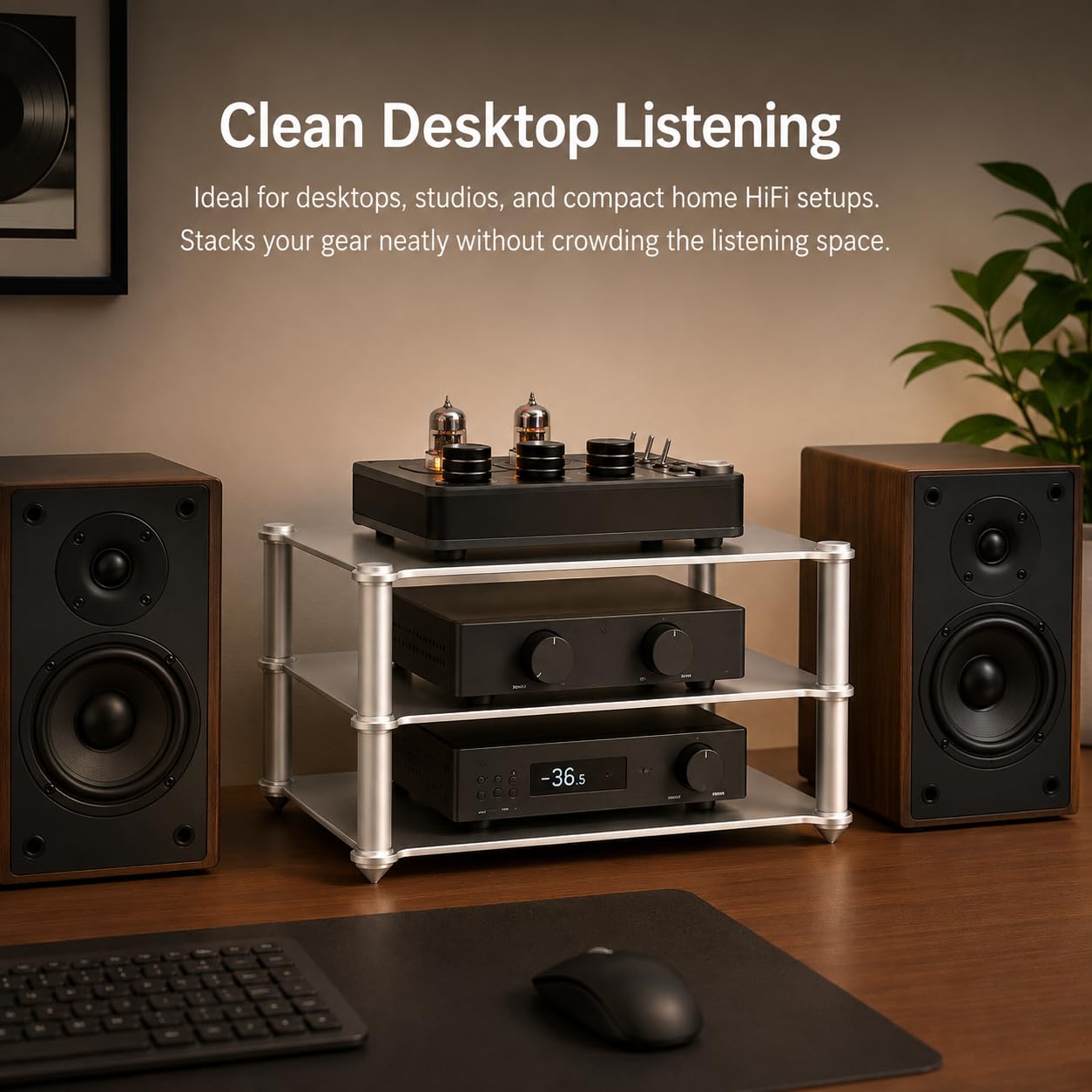 Mini-Audio-Komponenten-Rack, 292 × 200 mm, 3-stufig stapelbar