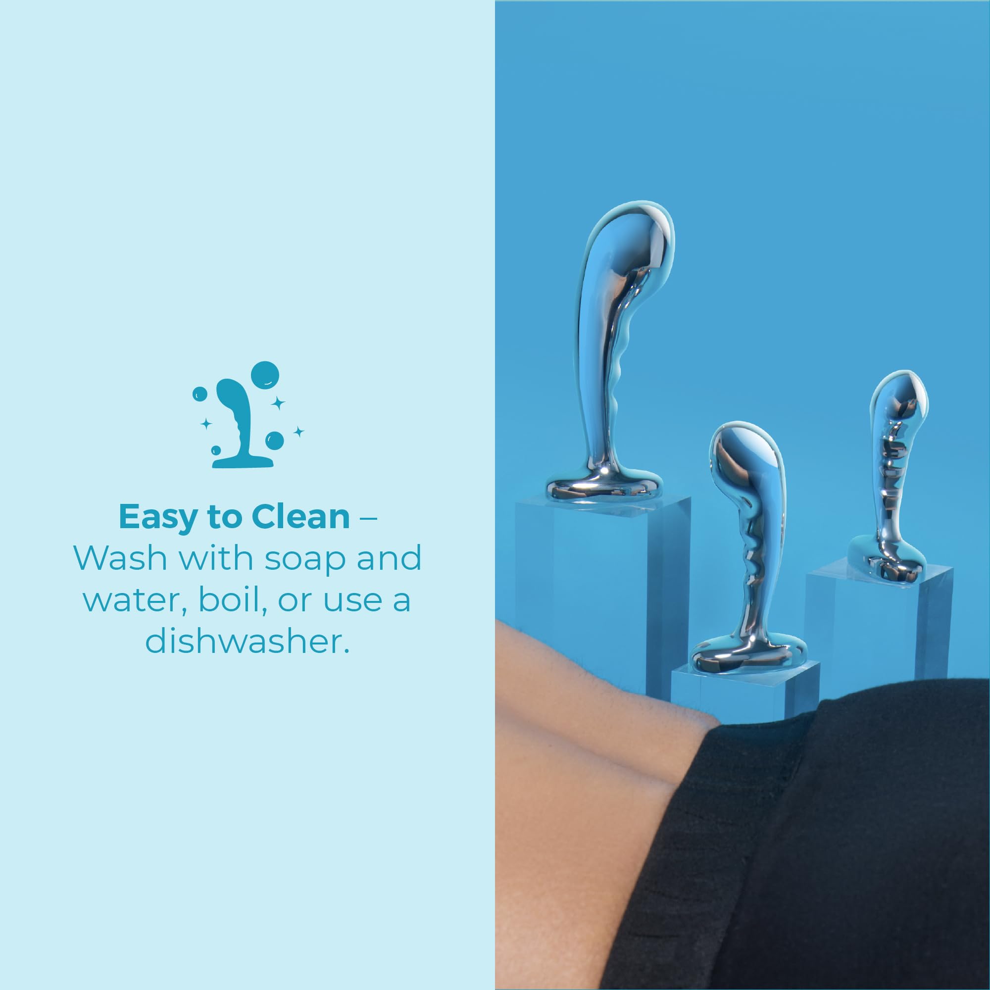B-Vibe Stainless Steel P Spot Training Set Silver 6,9/8,9/11,55 cm