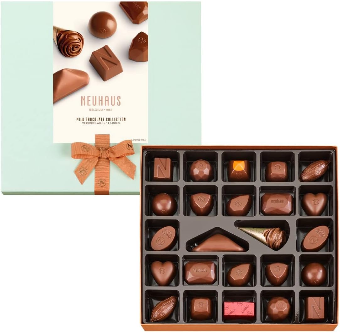 Neuhaus Belgian Chocolate Classic Discovery Collection All Milk Chocolates – 24 Timeless Neuhaus Milk Filled Chocolate Pralines – Gourmet Chocolate Gift