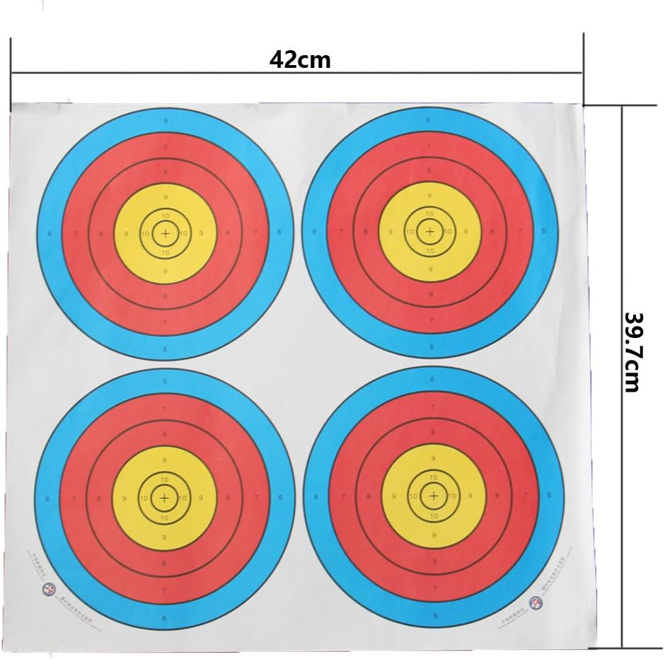 Assolar 10Pack Four Circle Bullseye Archery Targets 16.