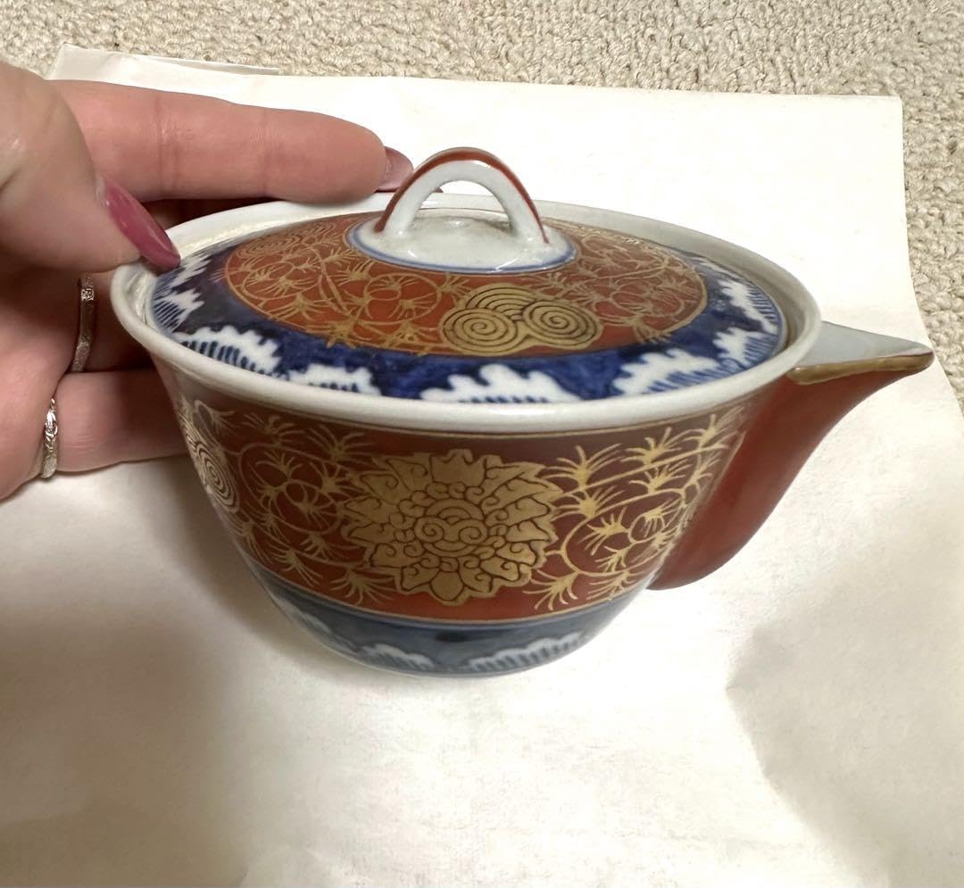 Amazon.co.jp: 上出長右エ門作 赤絵金蘭手 茶器煎茶碗五客