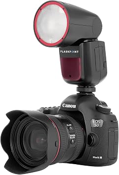 Flashpoint Zoom Li-on X R2 TTL Round Head Flash, Godox V1 On-Camera Speedlight, 76Ws Power, 2.4G Wireless, 2600mAh Li-ion Battery, 480 Full-Power Flashes (Canon)