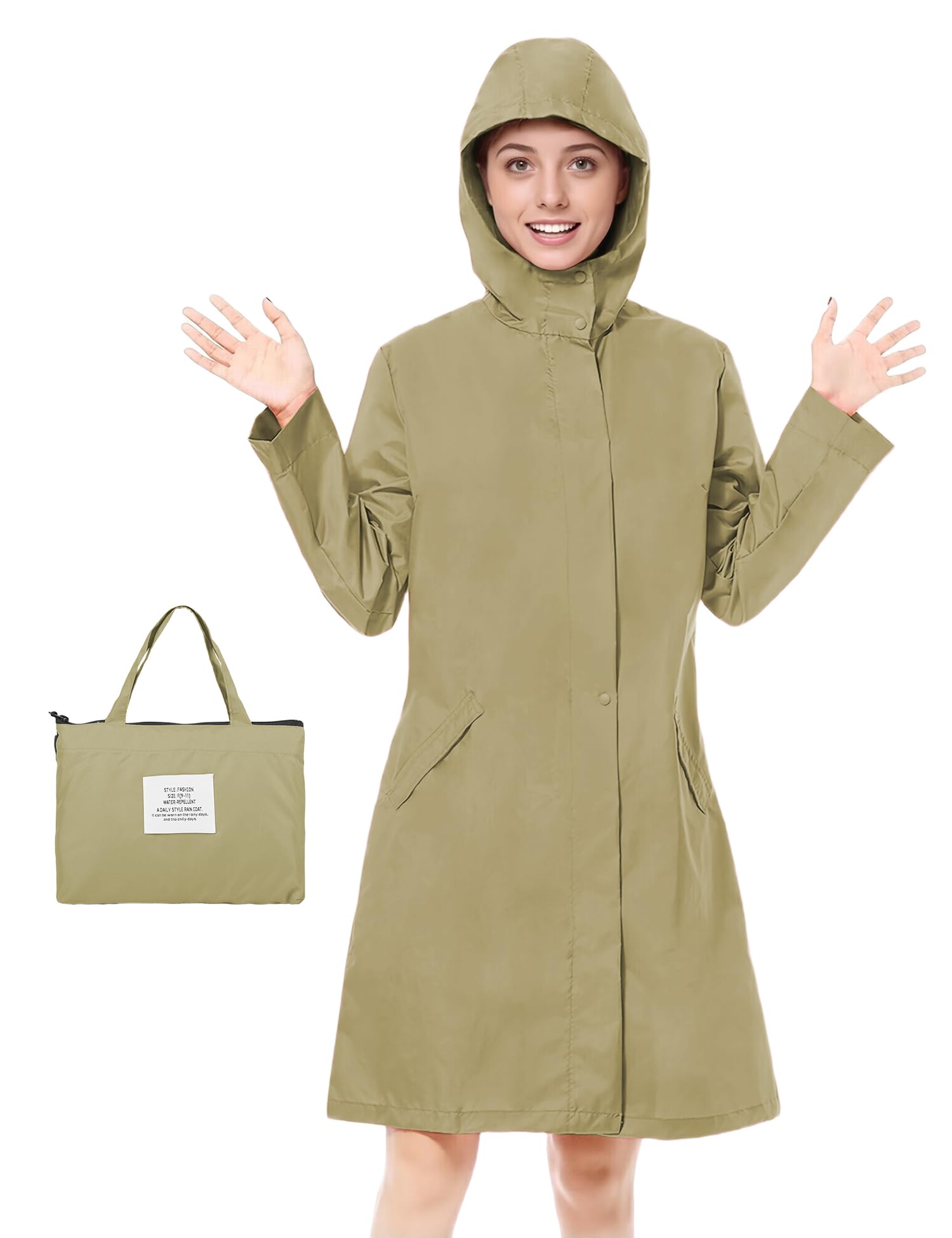 Women's Raincoat Lightweight Construction x TPU High Water Resistant Specifications, 3 Second Quick Dry, Fashionable Rainproof Jacket For Rainwear/Poncho, One Size