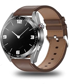 GABLOK Smartwatches 8G Memory 454 * 454 HD Display Bluetooth Talking Smartwatch Male Electronics (Color : Leather Space Grey, Size : 1)
