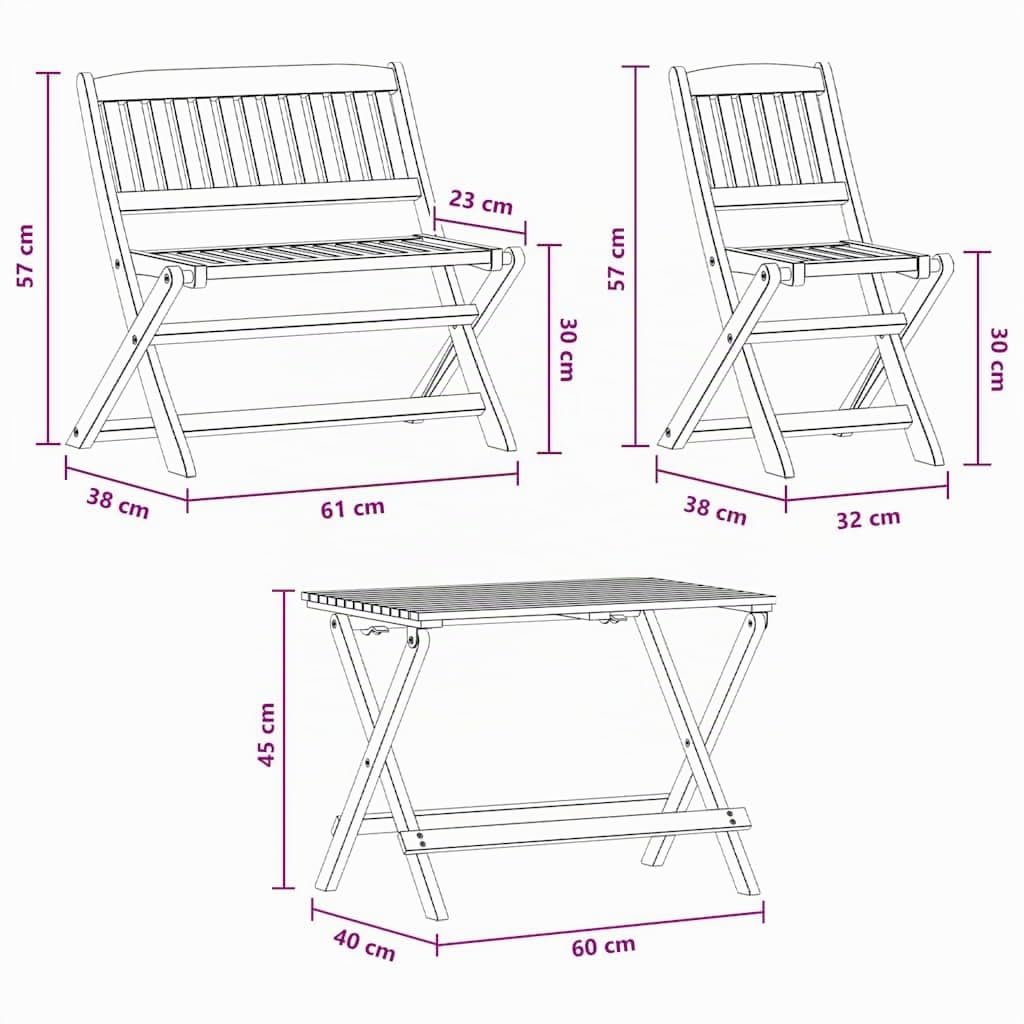 vidaXL Ensemble à Manger d'extérieur 4 pcs pour Enfants Eucalyptus