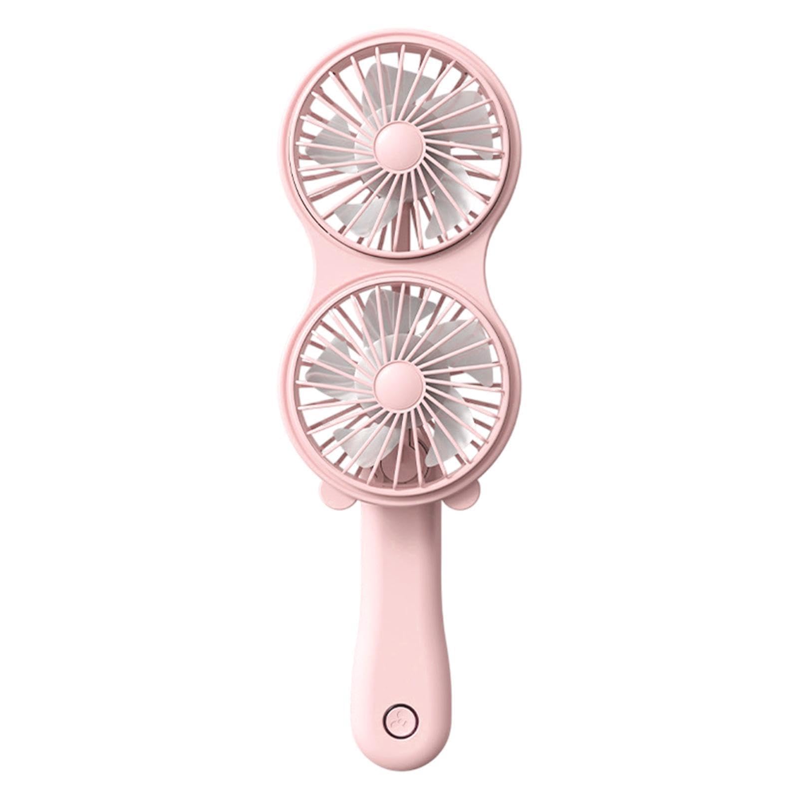 Ventilateur portable à double tête compact pour camping et activités extérieures