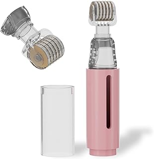 Derma Roller with Liquid Reservoir Serum Applicator for Lips, Skin, Hair, Wrinkles, Easy to Use Face Roller Skin Care Tools Without Serum, 105 Titanium Needles 0.25 mm
