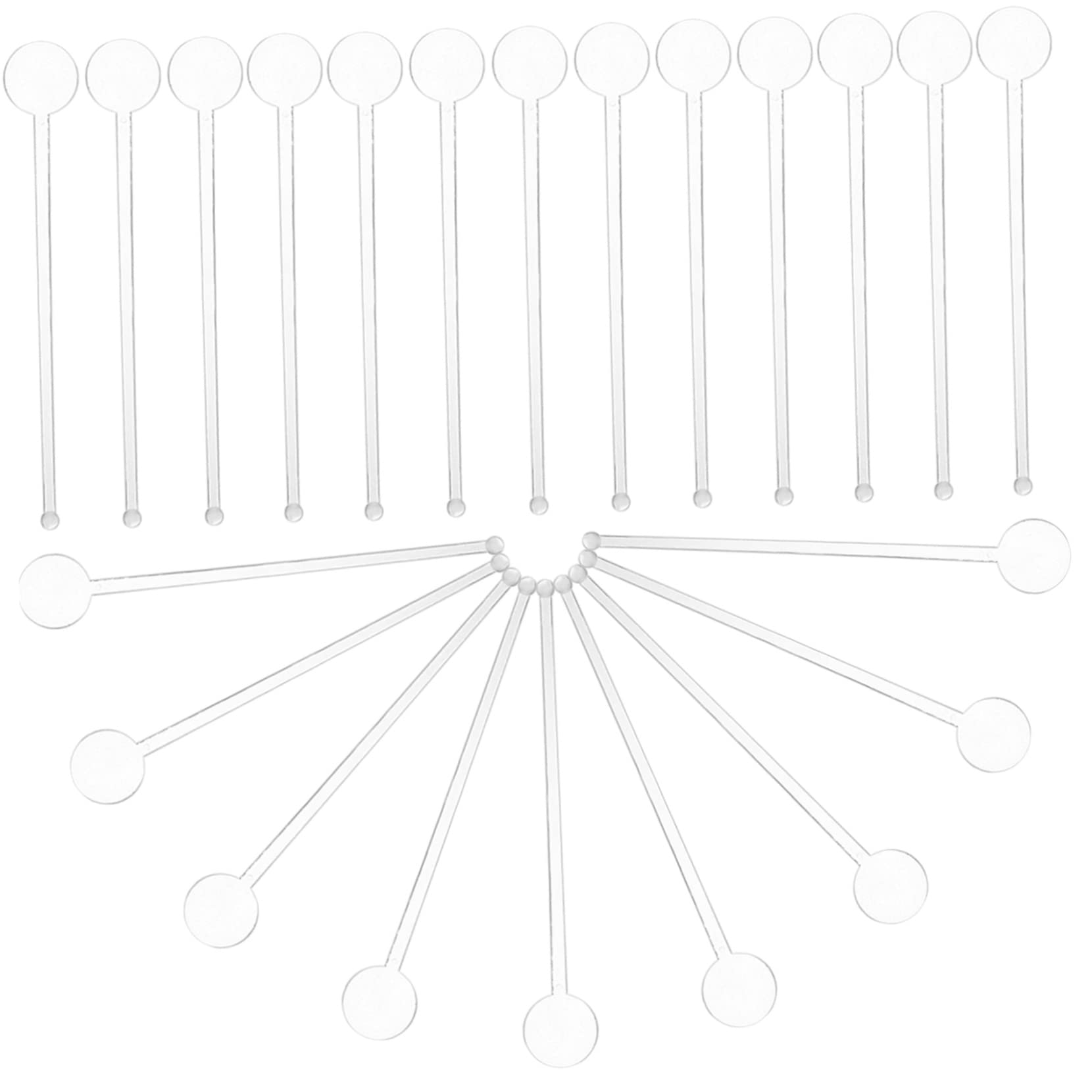 OFFSCH 80Pcs Transparent Cocktail Stirring Sticks Tip Stirrers for Coffee Drinks and Beverages and Mixing Sticks for Home Bar and Restaurant Use
