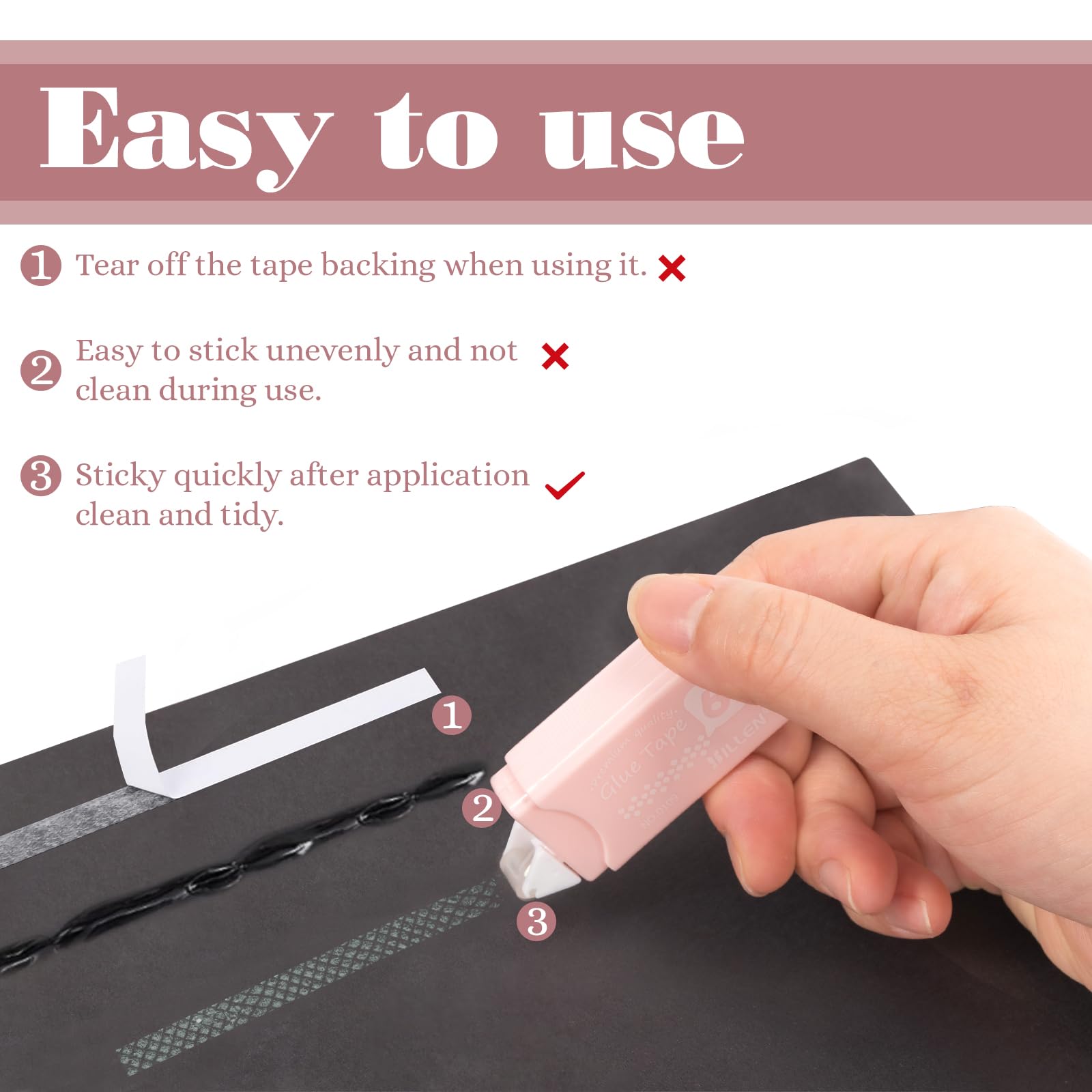 Scrapbooking Glue Stick, Doppelseitiger Klebebandro Produktbild-Vorschau 5