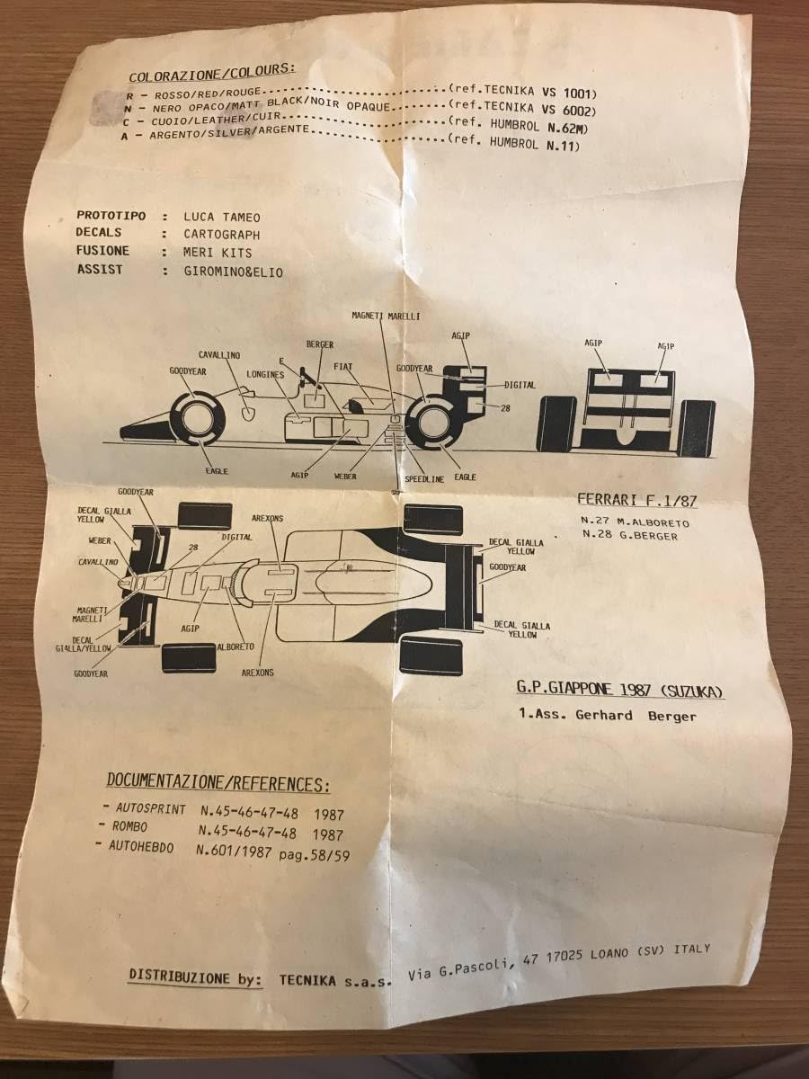 Amazon | 【ジャンク品】 1/43キット TAMEO フェラーリ F187#28 G  