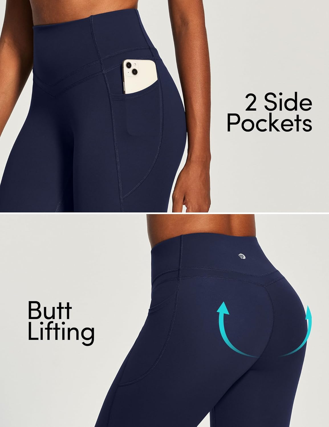 IUGA Capri Leggings for Women Tummy Control Compression Leggings Workout High Waist Athletic Yoga Pants with Pockets - Image 2