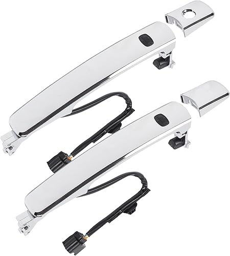 Dasbecan Manija de puerta exterior delantera cromada de entrada inteligente sin llave compatible con Nissan Rogue 2010-2013 izquierda del lado del