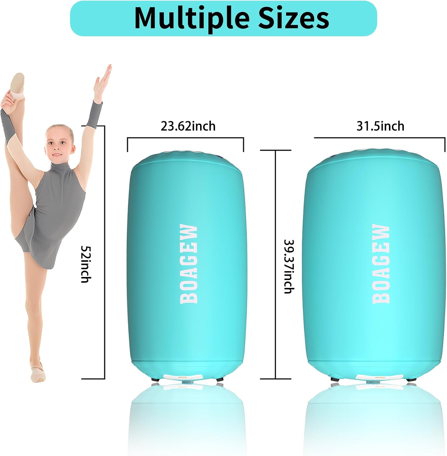 Air Roller Inflatable Tumbling Roller Gymnastics Barrel Air Mat Octagon Mat with Electric Pump for Backhandspring Training Cheerleading Home Use