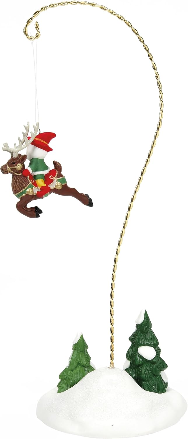 Department 56 North Pole Village Accessories Aerials Elf Test Flight Figurine, 10.63 Inch, Multicolor