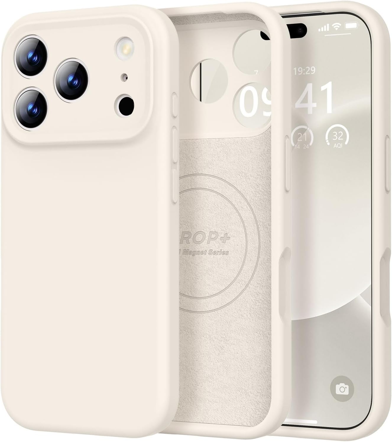 Vooii Magnetic for iPhone 17 Pro Case 6.3" Premium Silicone, Stone