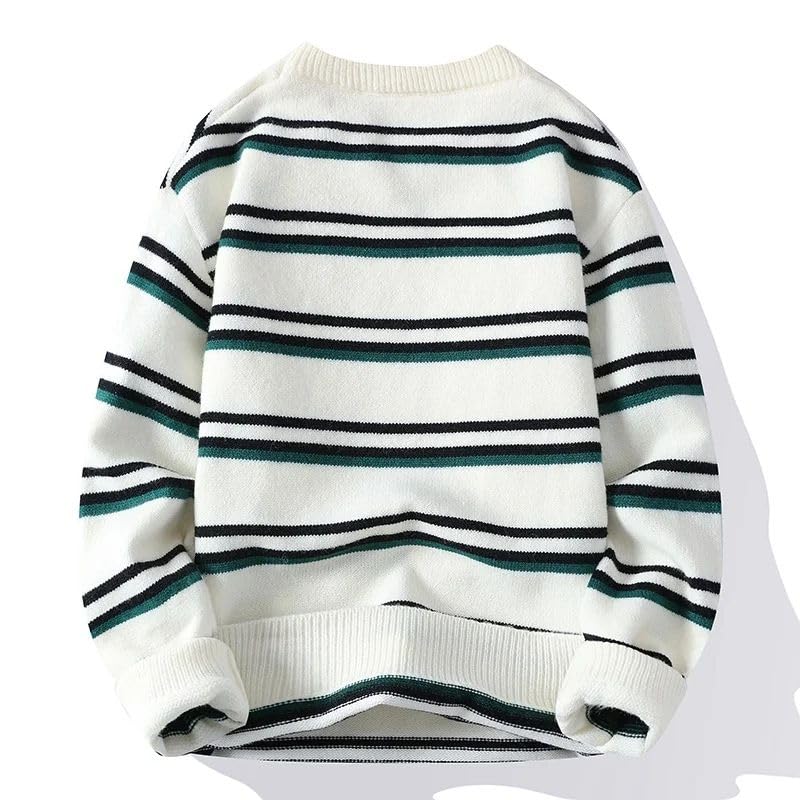 Pull rayé pour homme style Harajuku d'automne et d'hiver