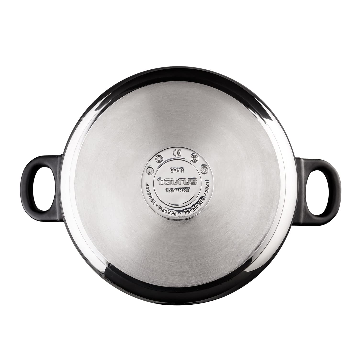 Taurus Classic Moments 8L - Pentola a pressione, capacità 8L, valvola di regolazione della pressione, tocco freddo, per tutti i fornelli, lavabile in lavastoviglie, chiusura con manopola girevole