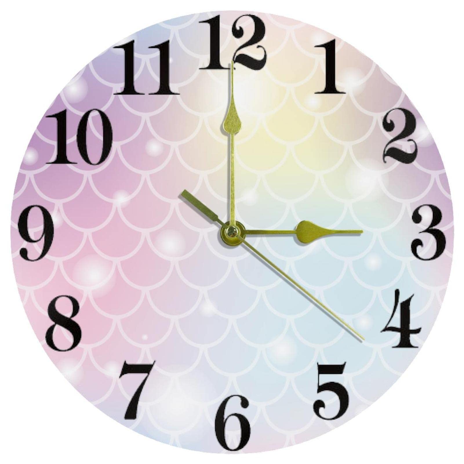 Horloge quartz silencieuse sirène brillante pour maison et bureau
